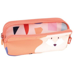 (081135FARN) MILAN PORTATODO 3 CREMALLERAS SERIE ESPECIAL FUN ANIMALS NARANJA