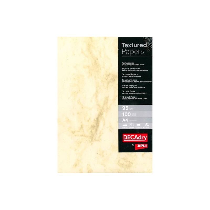 (PCL1651) APLI PAPEL TEXTURA MÁRMOL A4 95GR PACK 100H MARRÓN (PCL1651) APLI PAPEL TEXTURA MÁRMOL A4 95GR PACK 100H MARRÓN