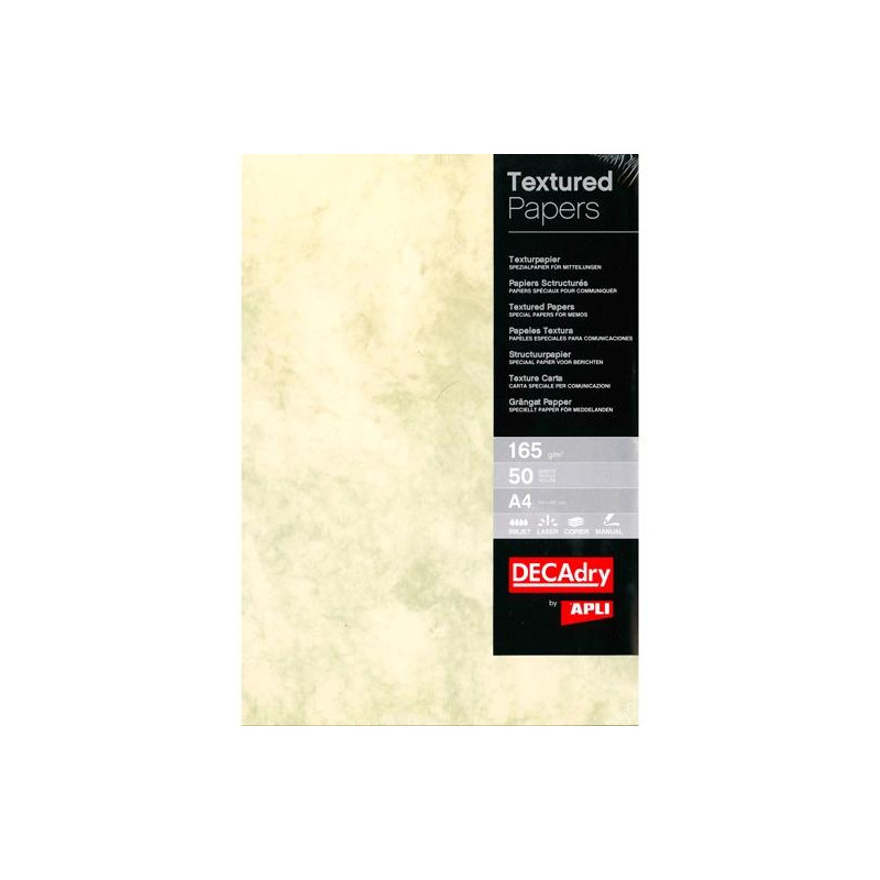 (PCL1682) APLI PAPEL TEXTURA MÁRMOL A4 165GR PACK 50H MARRÓN (PCL1682) APLI PAPEL TEXTURA MÁRMOL A4 165GR PACK 50H MARRÓN