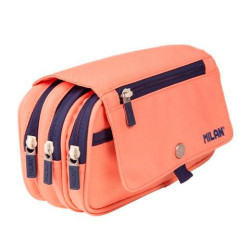 (08149SNCP) MILAN PORTATODO 4 CREMALLERAS CON SOLAPA 1918 ROSA