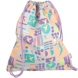 (08420SCL) MILAN SACO PORTATODO CON TIRAS GRANDE SUGAR COLIBRÍ PASTEL ROSA/GRIS
