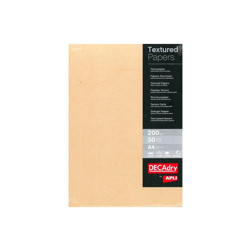 (PCR1844) APLI PAPEL TEXTURA A4 200GR PACK 50H HABANA (PCR1844) APLI PAPEL TEXTURA A4 200GR PACK 50H HABANA
