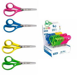 (1439620) MILAN TIJERAS ESCOLARES ZURDOS 14CM ASIMÉTRICAS C/SURTIDOS