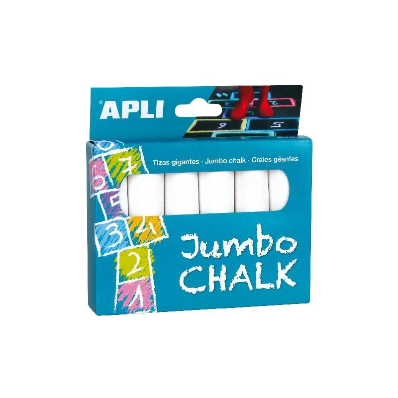 (14370) APLI TIZAS GIGANTES JUMBO Ø25X105MM BLANCO CAJA 6 UD (14370) APLI TIZAS GIGANTES JUMBO Ø25X105MM BLANCO CAJA 6 UD