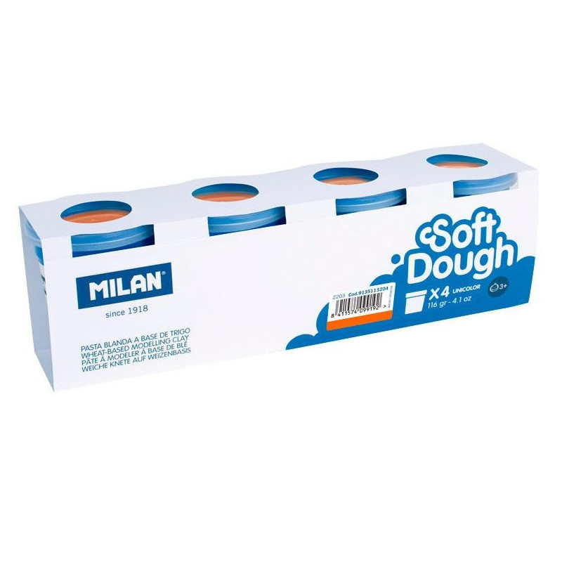 (9135113204) MILAN PASTA BLANDA SOFT DOUGH BOTE 116GR NARANJA CAJA 4 UD (9135113204) MILAN PASTA BLANDA SOFT DOUGH BOTE 116GR NARANJA CAJA 4 UD