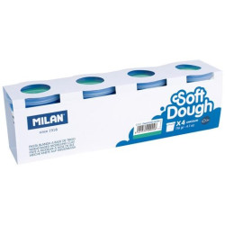(9135114704) MILAN PASTA BLANDA SOFT DOUGH BOTE 116GR TURQUESA CAJA 4 UD