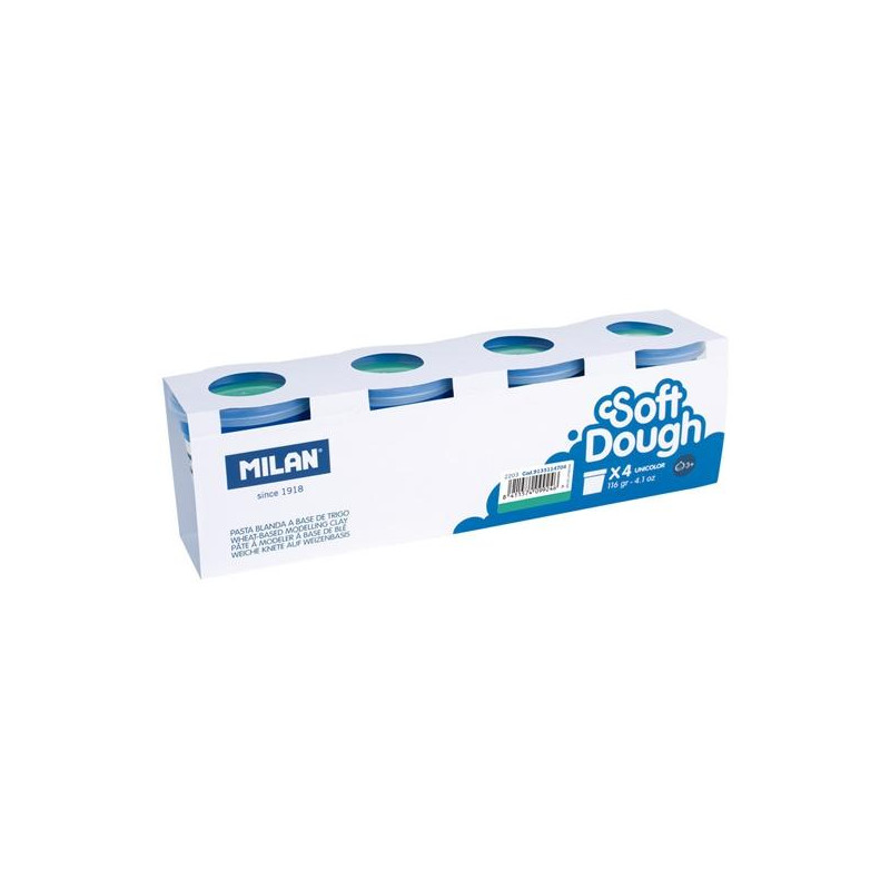 (9135114704) MILAN PASTA BLANDA SOFT DOUGH BOTE 116GR TURQUESA CAJA 4 UD (9135114704) MILAN PASTA BLANDA SOFT DOUGH BOTE 116GR TURQUESA CAJA 4 UD