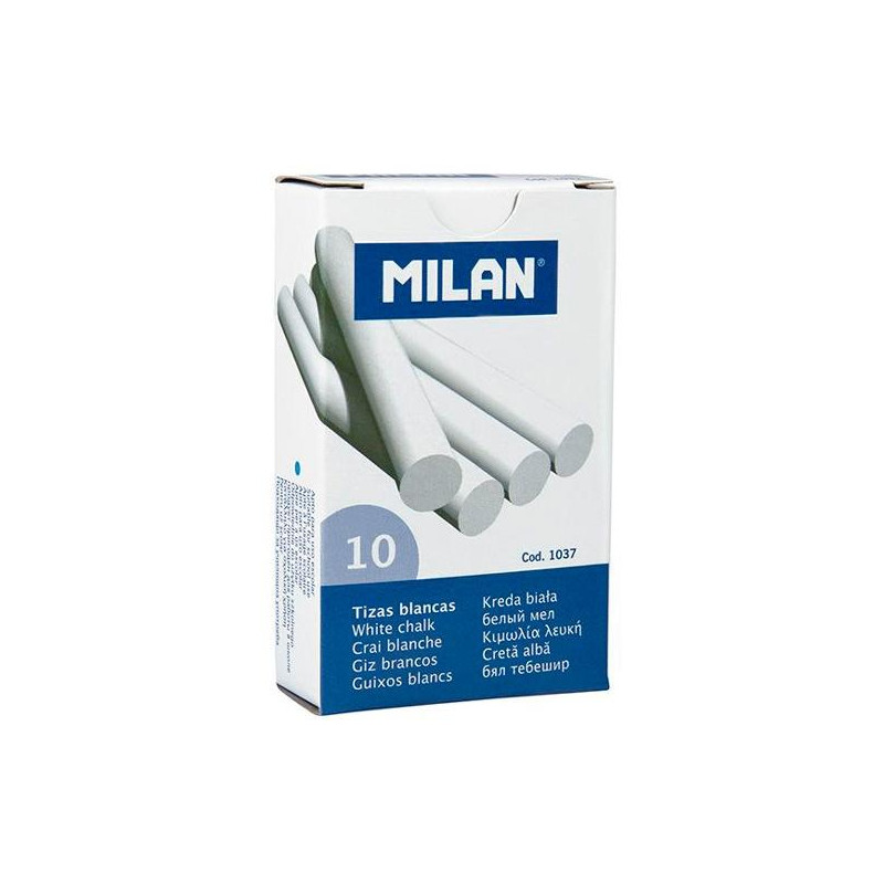 (1037) MILAN TIZAS BLANCAS (SULFATO DE CALCIO) CAJA DE 10UD