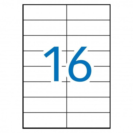 (10524) MULTI-3 ETIQUETAS ADHESIVAS 105X37MM INKJET/LÁSER C/RECTOS 16 X 500H BLANCO