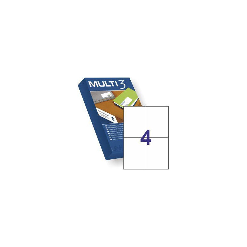 (10531) MULTI-3 ETIQUETAS ADHESIVAS 105X148MM INKJET/LÁSER C/RECTOS 4 X 500H BLANCO (10531) MULTI-3 ETIQUETAS ADHESIVAS 105X148MM INKJET/LÁSER C/RECTOS 4 X 500H BLANCO