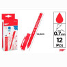 (PE212R-S) BOLIGRAFO TINTA BORRABLE CON CAPUCHÓN 0.7MM ROJO