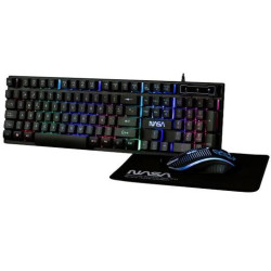 (PEGASUS3IN1) NASA KIT GAMING TECLADO + RATÓN + ALFOMBRILLA CABLE USB NEGRO