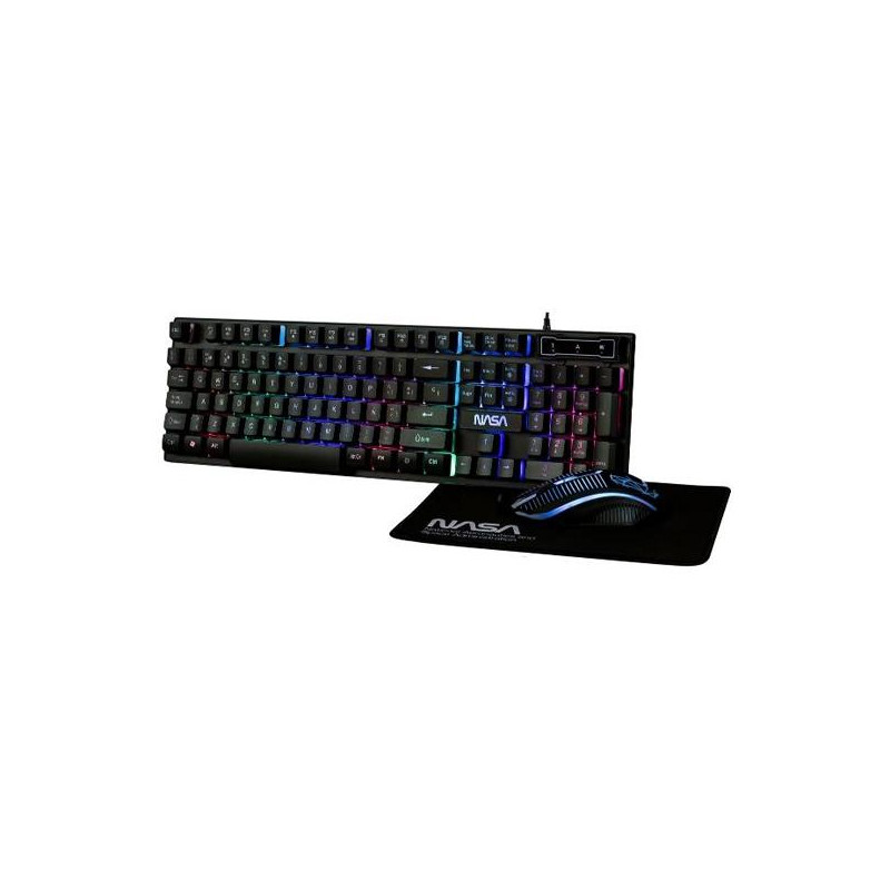 (PEGASUS3IN1) NASA KIT GAMING TECLADO + RATÓN + ALFOMBRILLA CABLE USB NEGRO (PEGASUS3IN1) NASA KIT GAMING TECLADO + RATÓN + ALFOMBRILLA CABLE USB NEGRO
