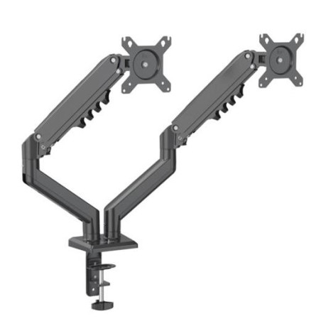 (NXDMA02B) NILOX SOPORTE DE MESA GIRATORIO E INCLINABLE 2 BRAZOS ARTICULADO HASTA 32" NEGRO