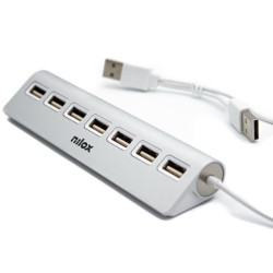 (NXHU7ALU2) NILOX HUB 7 PUERTOS USB 2.0 - ALUMINIO