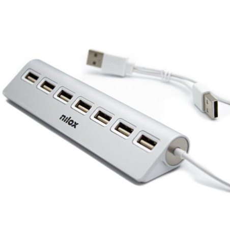 (NXHU7ALU2) NILOX HUB 7 PUERTOS USB 2.0 - ALUMINIO