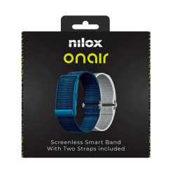 (NXSWONAIRBL) NILOX PULSERA INTELIGENTE SIN PANTALLA BLUETOOTH INCLUYE DOS PULSERAS AZUL Y PLATA