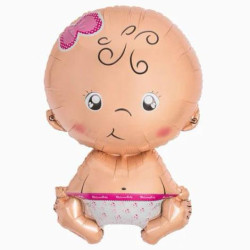 (113-1215) OH YEAH GLOBO BABY GIRL 71CM-28 APTO HELIO ROSA