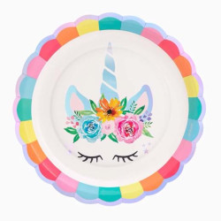 (119-1070) OH YEAH PLATO LLANO UNICORNIO Ø23CM CARTÓN PACK 6U