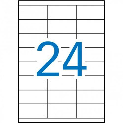 (01298) APLI ETIQUETAS ADHESIVAS 70X36MM INKJET/LÁSER C/RECTOS 24 X 100H BLANCO