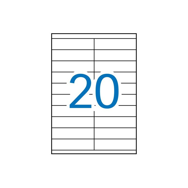 (01299) APLI ETIQUETAS ADHESIVAS 105X29MM INKJET/LÁSER C/RECTOS 20 X 100H BLANCO