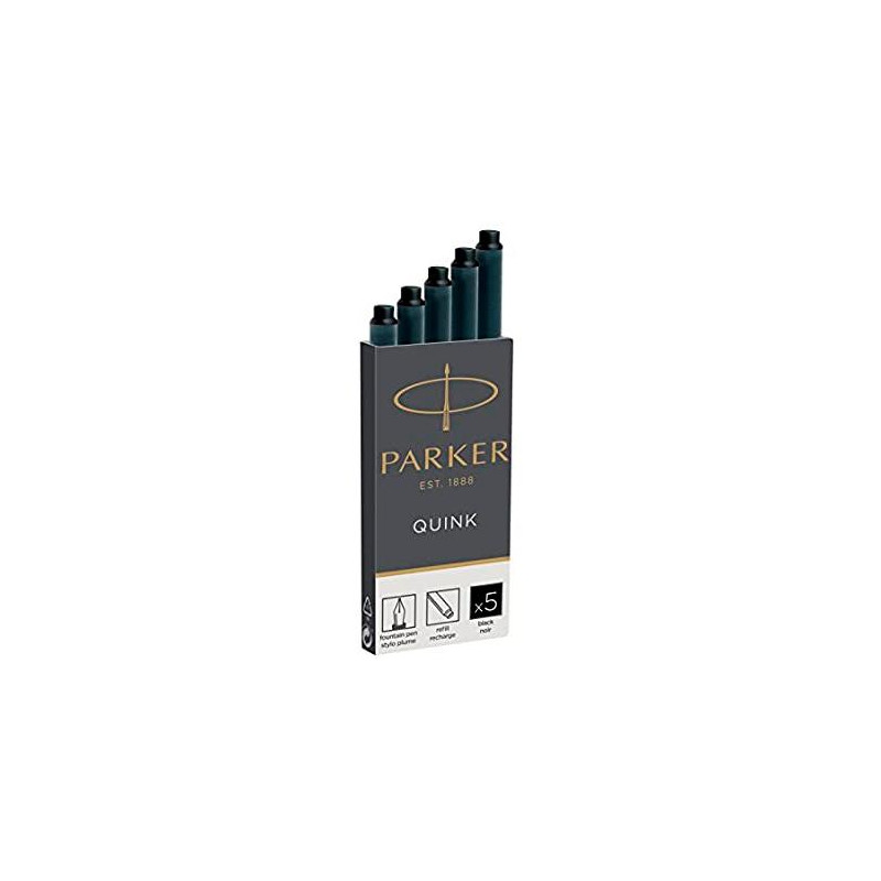 (1950382) PARKER RECAMBIO CARTUCHO DE TINTA LARGO QUINK MINI NEGRO -5U-