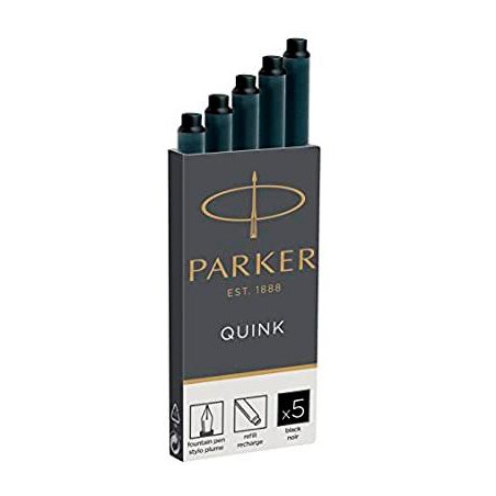 (1950382) PARKER RECAMBIO CARTUCHO DE TINTA LARGO QUINK MINI NEGRO -5U-