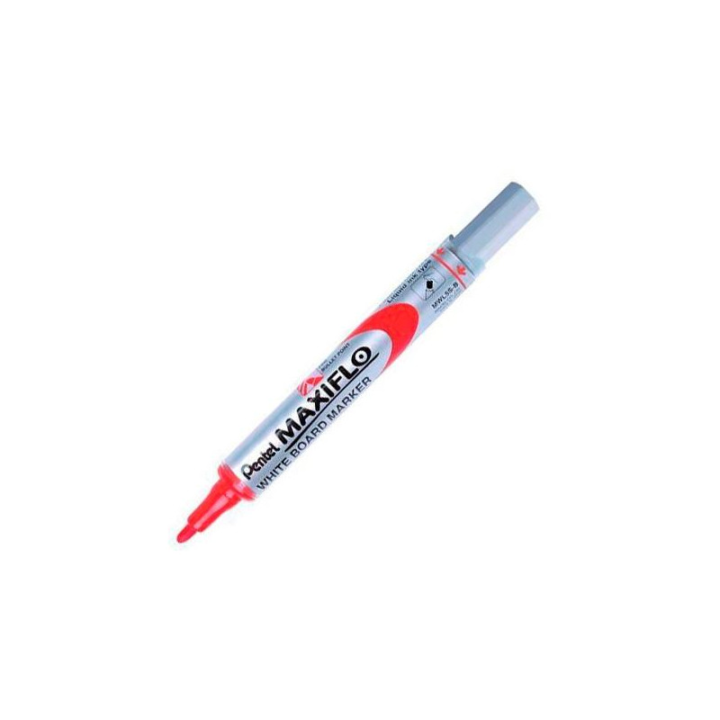 (MWL5S-Pentel-B) PENTEL MARCADOR PIZARRA BLANCA MAXIFLO MWL-5S ROJO CAJA 12 UD