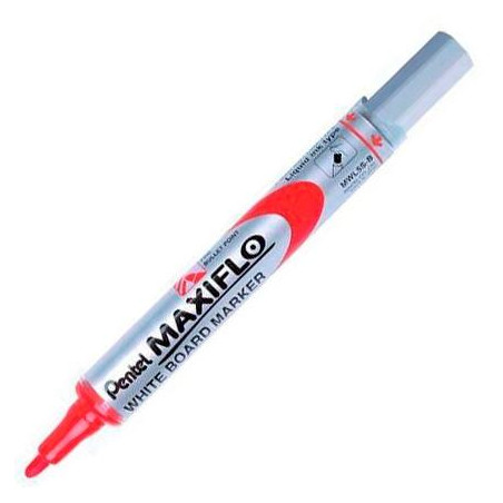 (MWL5S-Pentel-B) PENTEL MARCADOR PIZARRA BLANCA MAXIFLO MWL-5S ROJO CAJA 12 UD