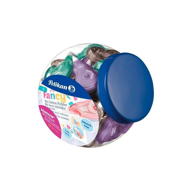 (100435913) PELIKAN CORRECTOR PLK FANCY ROLLER 5MM X 6M BOTE EXPOSITOR 20 C/SURTIDOS