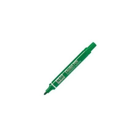 (N50-DE) PENTEL PEN N50-BE MARCADOR PERMANENTE CUERPO ALUMINIO VERDE Y PUNTA MEDIA CONICA -12U-