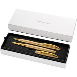 (400189918) PELIKAN SET BOLÍGRAFO + ESTILOGRÁFICA JAZZ NOBLE ELEGANCE TINTA AZUL COLOR ORO ESTUCHE DE REGALO
