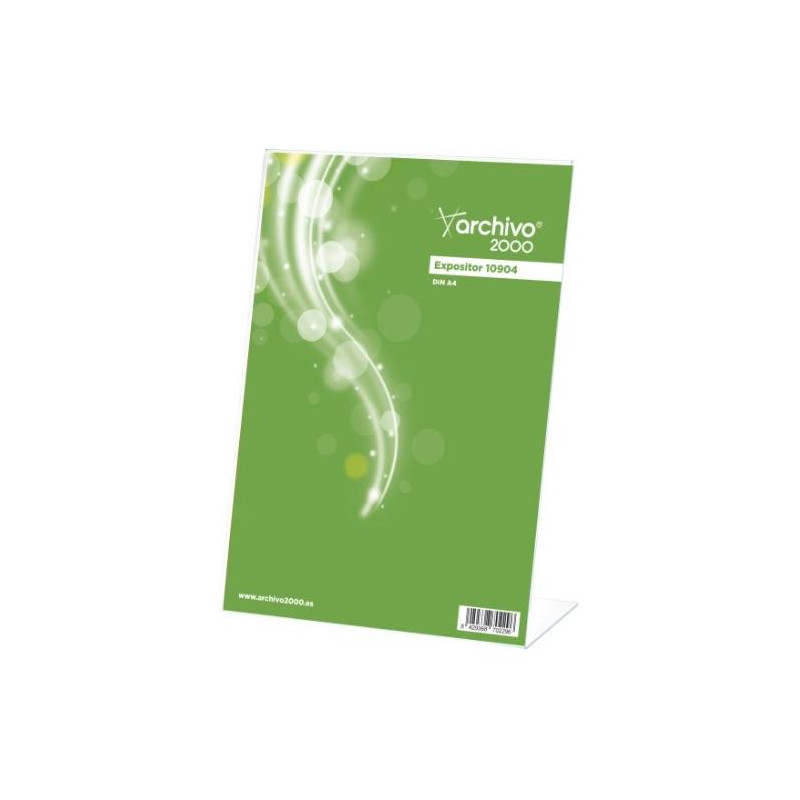 (10904 CS TP) ARCHIVO 2000 EXPOSITOR SOBREMESA EN FORMA DE L DIN A4 VERTICAL 95X210X305 MM CRISTAL TRANSPARENTE