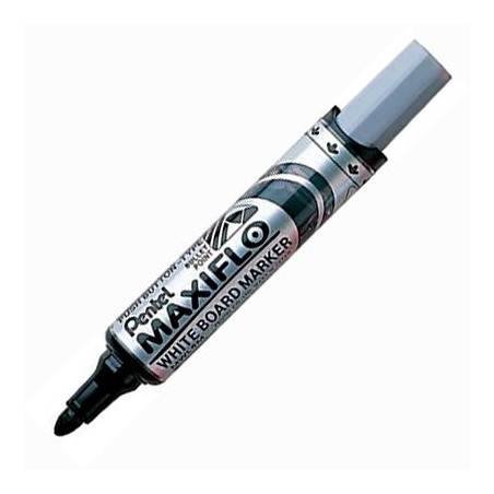 (MWL5M-AO) PENTEL MARCADOR PIZARRA BLANCA MAXIFLO MWL-5M PUNTA GRUESA NEGRO CAJA 12 UD