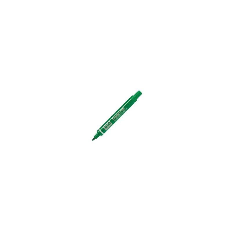 (N50-DE) PENTEL PEN N50-BE MARCADOR PERMANENTE CUERPO ALUMINIO VERDE Y PUNTA MEDIA CONICA -12U-