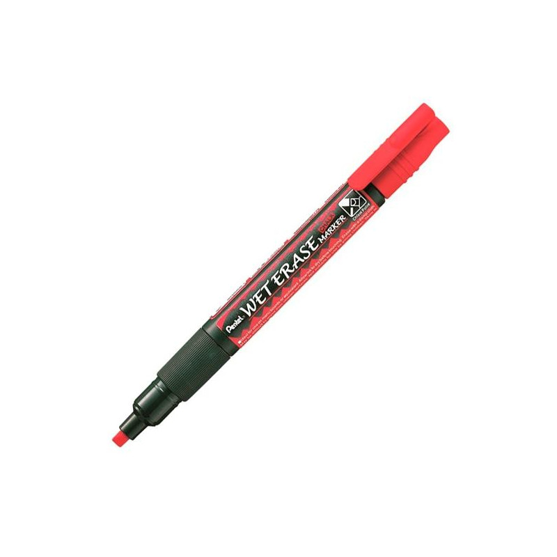 (SMW26-BO) PENTEL MARCADOR DE TIZA LÍQUIDA WET ERASE ROJO CAJA 12 UD