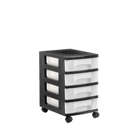 (1104R CS TL) ARCHIVO 2000 TORRE DE ALMACENAJE ARCHIVO 2000 CON 4 CAJONES DE 6 LITROS. RUEDAS INCLUÍDAS 390X290X480 MM NEGRO