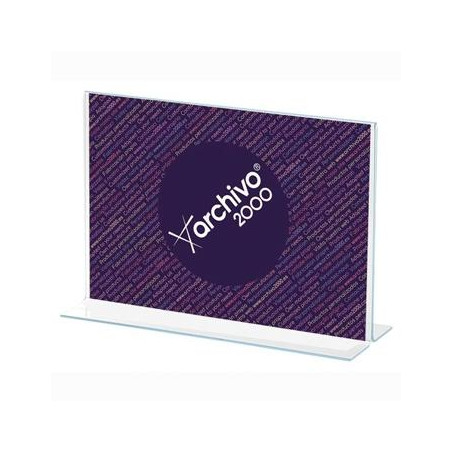(11204 CS TP) ARCHIVO 2000 EXPOSITOR SOBREMESA EN FORMA DE T DIN A4 HORIZONTAL 85X300X215 MM CRISTAL TRANSPARENTE