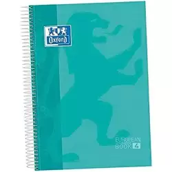(400151429) OXFORD CUADERNO CLASSIC EUROPEANBOOK 5 MICROPERFORADO 120H (50% GRATIS) A4+ 5X5 TAPA EXTRADURA ICE MINT