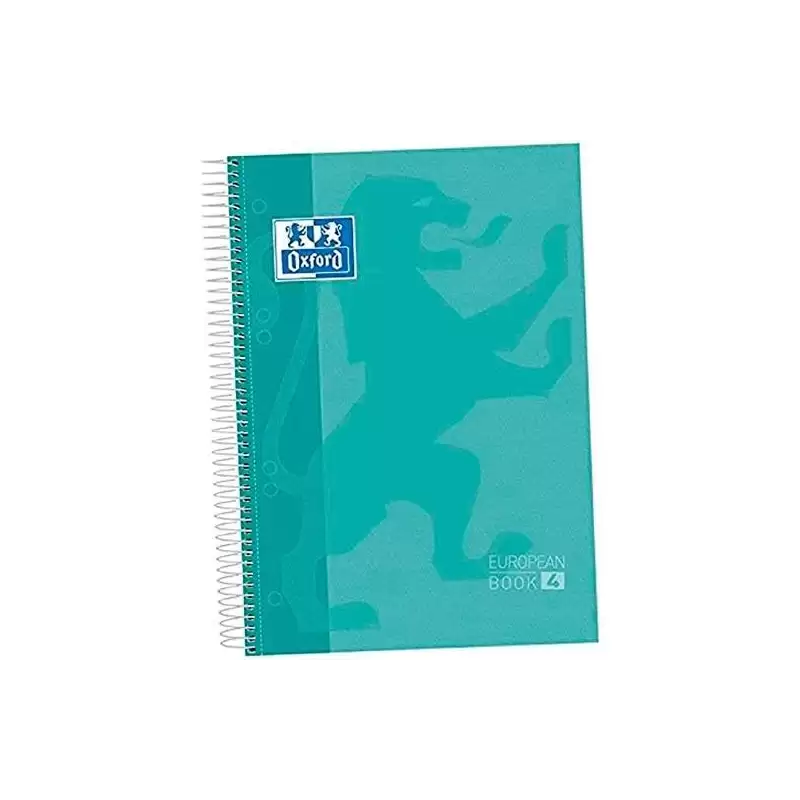 (400151429) OXFORD CUADERNO CLASSIC EUROPEANBOOK 5 MICROPERFORADO 120H (50% GRATIS) A4+ 5X5 TAPA EXTRADURA ICE MINT