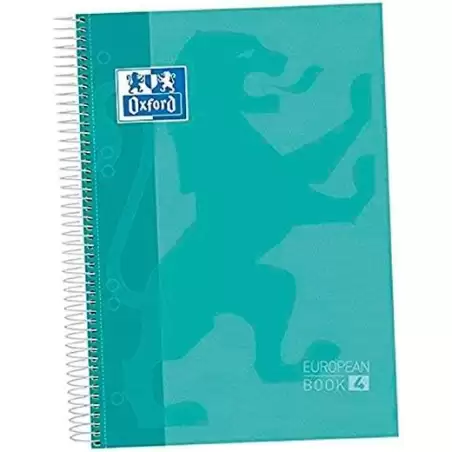(400151429) OXFORD CUADERNO CLASSIC EUROPEANBOOK 5 MICROPERFORADO 120H (50% GRATIS) A4+ 5X5 TAPA EXTRADURA ICE MINT