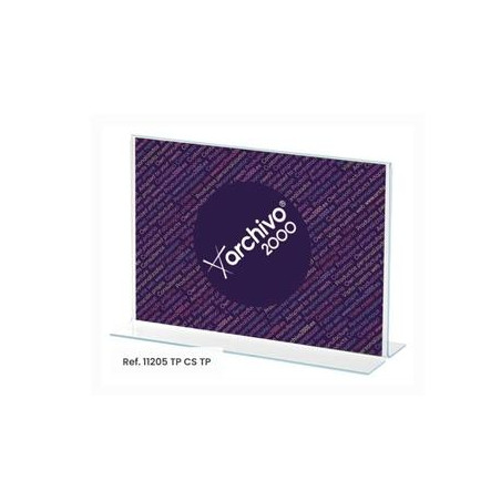 (11205 CS TP) ARCHIVO 2000 EXPOSITOR SOBREMESA EN FORMA DE T DIN A5 HORIZONTAL 75X210X155 MM CRISTAL TRANSPARENTE