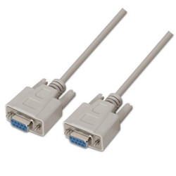 (A112-0066) AISENS CABLE SERIE RS232 DB9/H-DB9/H BEIGE 1