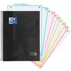 (400172360) OXFORD CUADERNO EUROPEANBOOK 10 SCHOOL CLASSIC A4+ 150H 5X5MM T/EXTRADURA NEGRO
