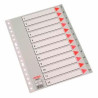 (49205) ESSELTE ÍNDICE NUMÉRICO MULTITALADRO 1-12 POLIPROPILENO FOLIO GRIS CON CARÁTULA ÍNDICE CARTÓN COLOR