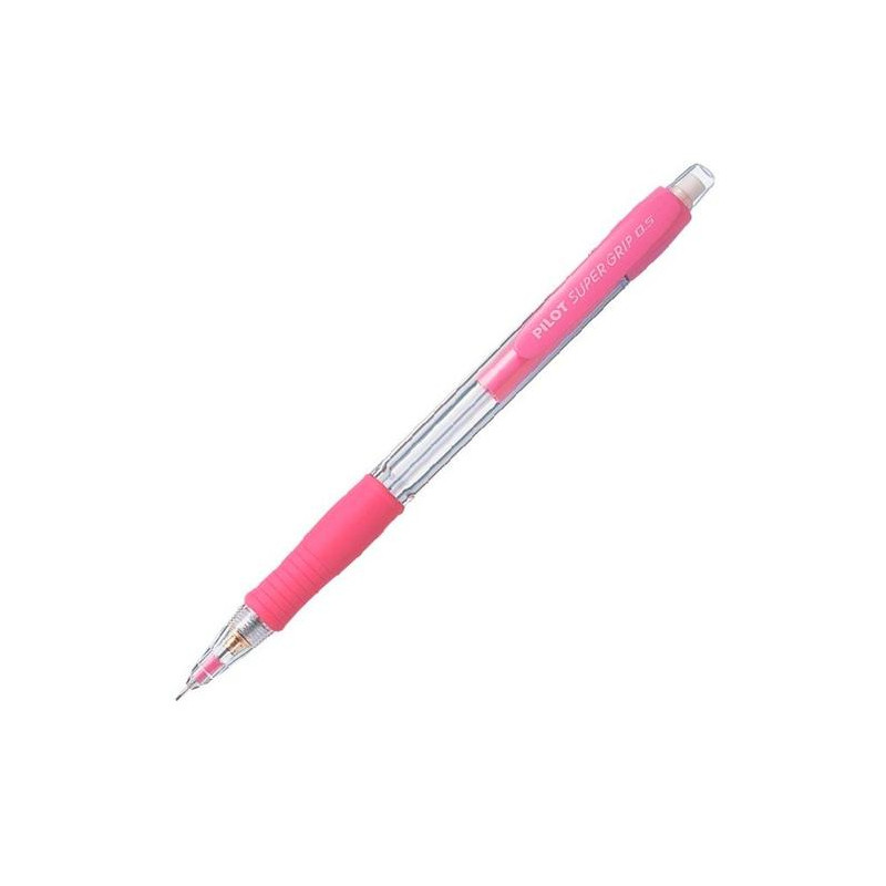 (H-185-SL-P) PILOT PORTAMINAS H-185 SUPERGRIP 0.5 CON GOMA ROSA