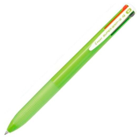 (BPKGG-35M-LG) PILOT BOLÍGRAFO SUPERGRIP G 4 COLORES AZUL/ROJO/NEGRO/VERDE CUERPO VERDE LIMA