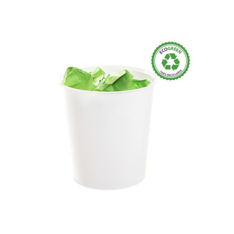 (2001 BL PS) ARCHIVO 2000 PAPELERA ECOGREEN 18 LITROS 240X310MM RECICLADO BLANCO PASTEL