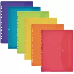 (400170115) OXFORD SOBRE MULTITALADRO CON VELCRO A5+ PP EXTRA CRISTAL C/SURTIDOS