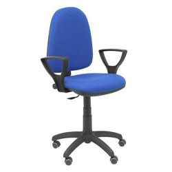 (04CPBALI229BGOLFRP) PIQUERAS Y CRESPO SILLA AYNA REGULABLE EN ALTURA C/ BRAZOS FIJOS RUEDAS DE PARQUÉ BALI AZUL